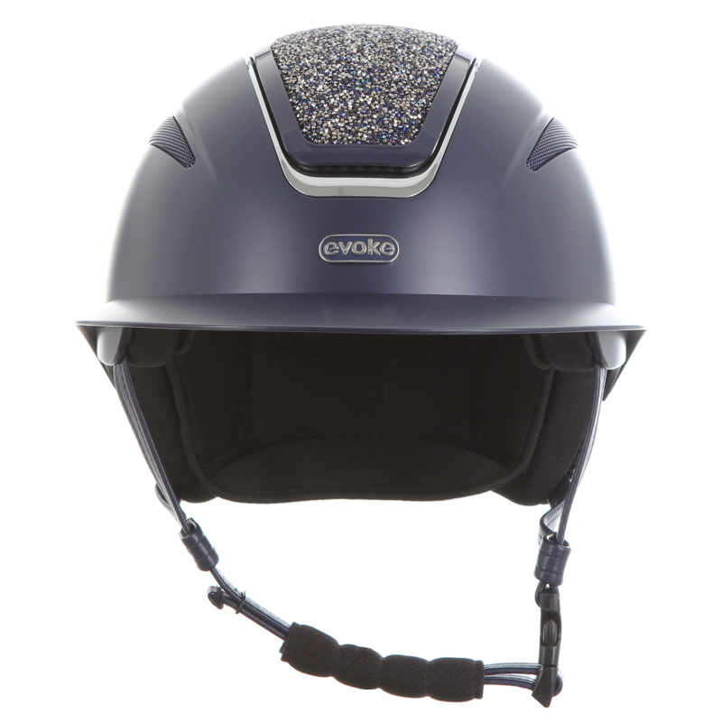 Evoke Callisto Wide Peak Riding Hat - Navy/Navy Crystal-2