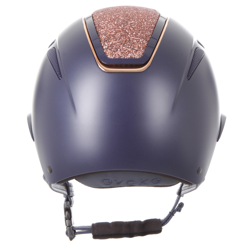 Evoke Callisto Wide Peak Riding Hat - Navy/Rose Gold Crystal-3