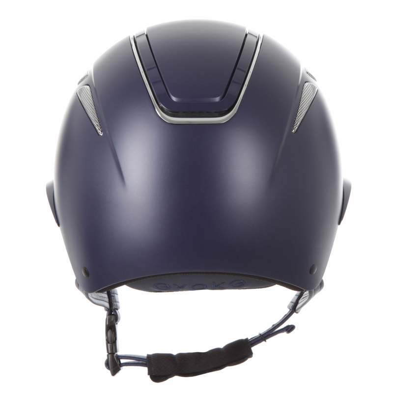 Evoke Callisto Wide Peak Riding Hat - Navy/Chrome-3