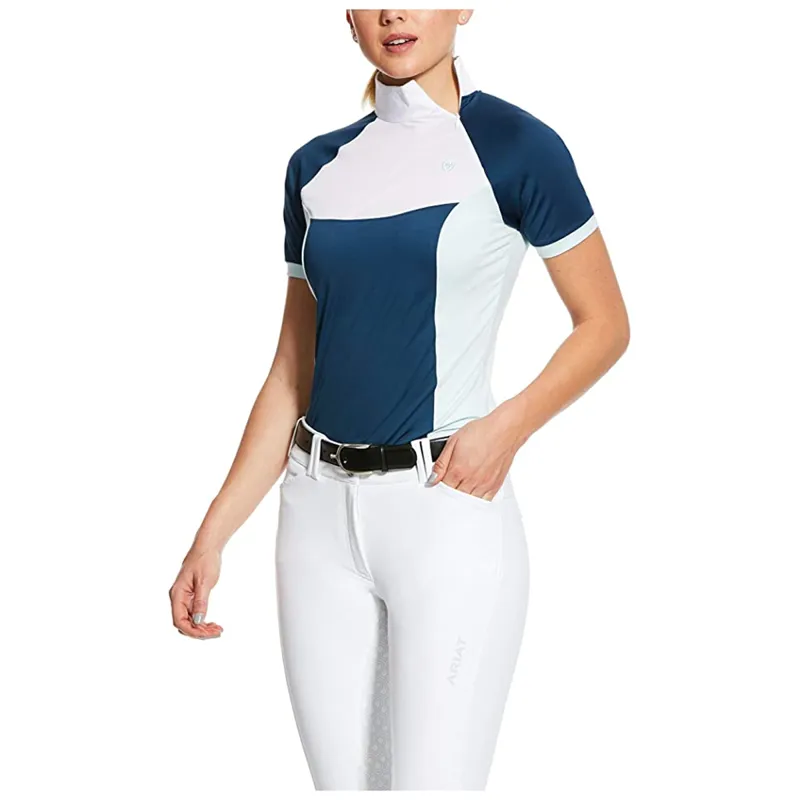 Ariat Womens Cambria SS Show Shirt - White/Navy