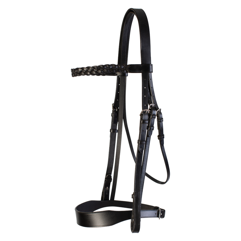 Cameo Hunt Bridle With 2 Browbands - Black-2