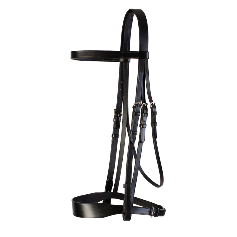 Cameo Hunt Bridle With 2 Browbands - Black-1