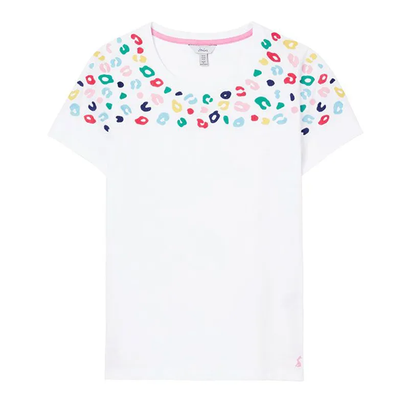 Joules Carley Emb Classic Crew T-Shirt - Leopard Border