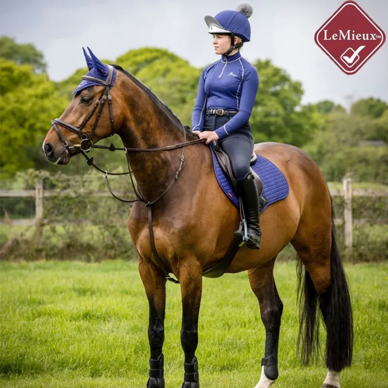 LeMieux Suede Close Contact Square - Ink Blue -1