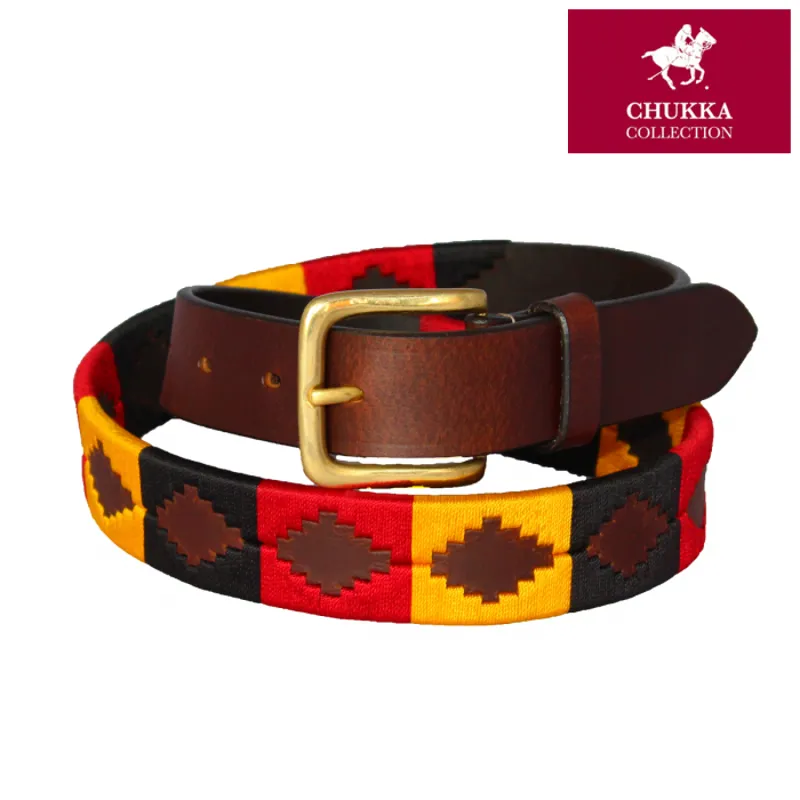 Chukka Newmarket Polo Belt - Yellow/Black/Red