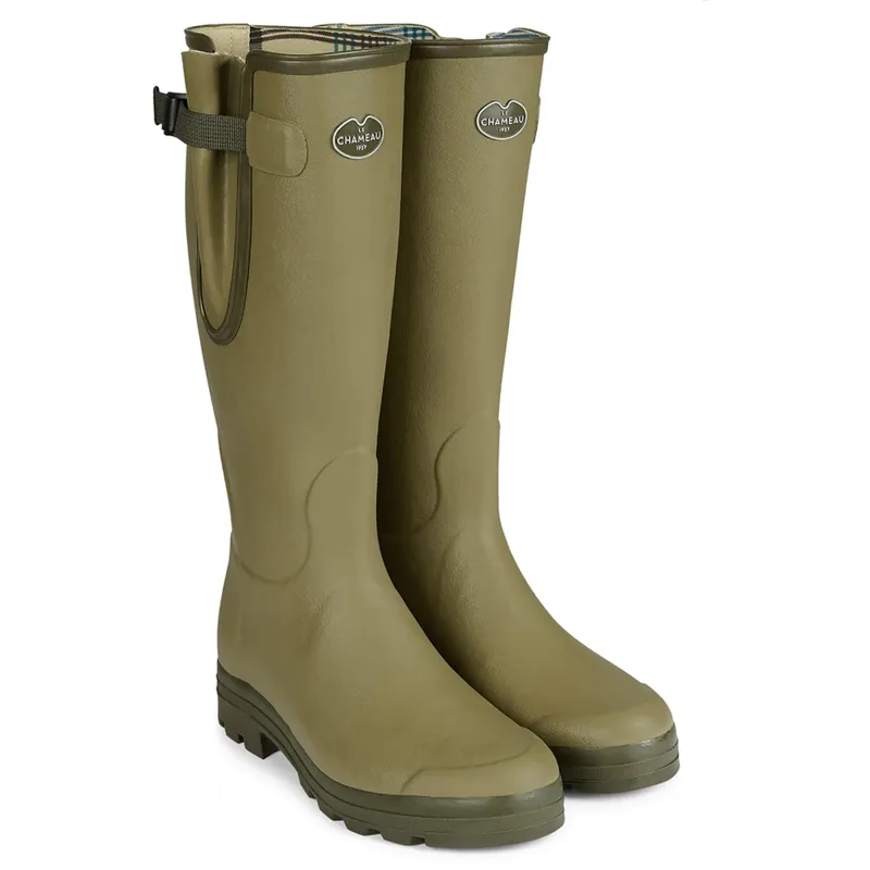 Le Chameau Men's Vierzon Jersey Lined Wellington Boots - Vert Vierzon