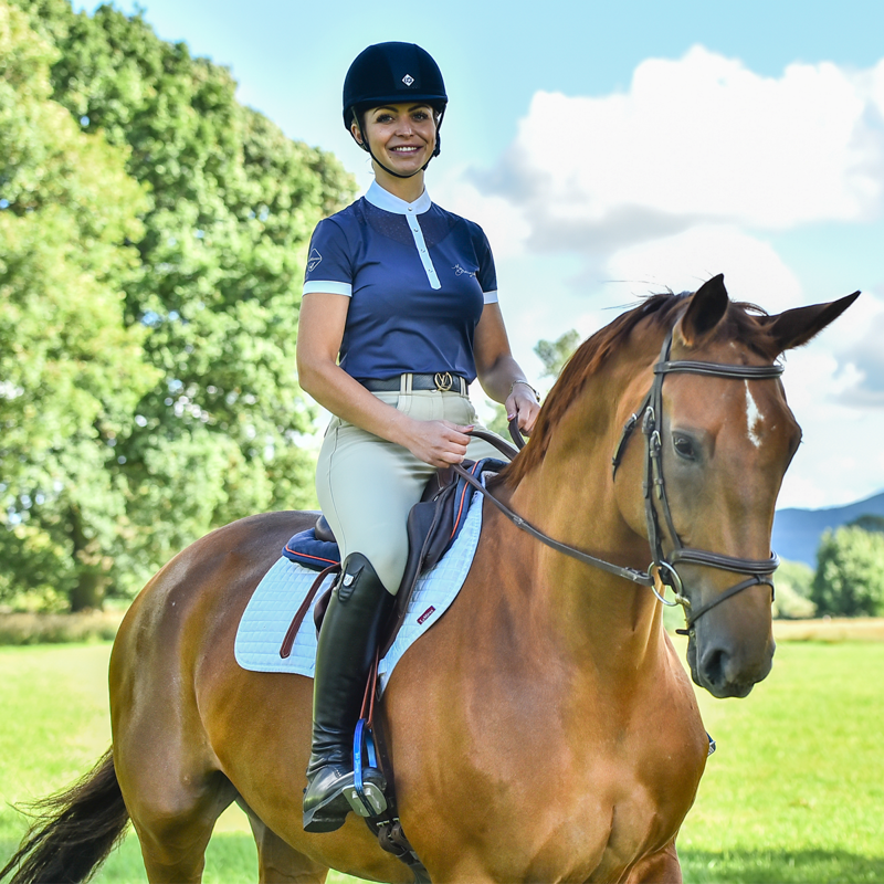 Charles Owen AYR8 Microsuede Plus Riding Hat - Navy-1