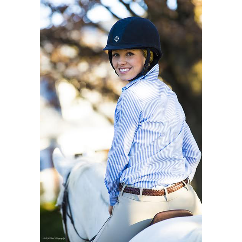 Charles Owen AYR8 Microsuede Plus Riding Hat - Navy-2