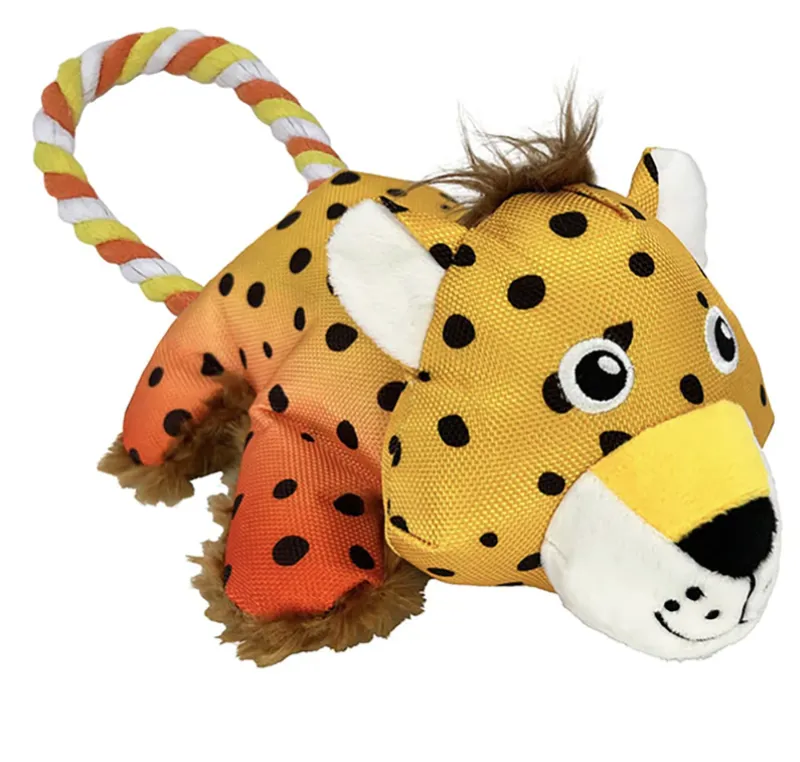 KONG Cozie Tuggz Cheetah Dog Toy - Small/Medium