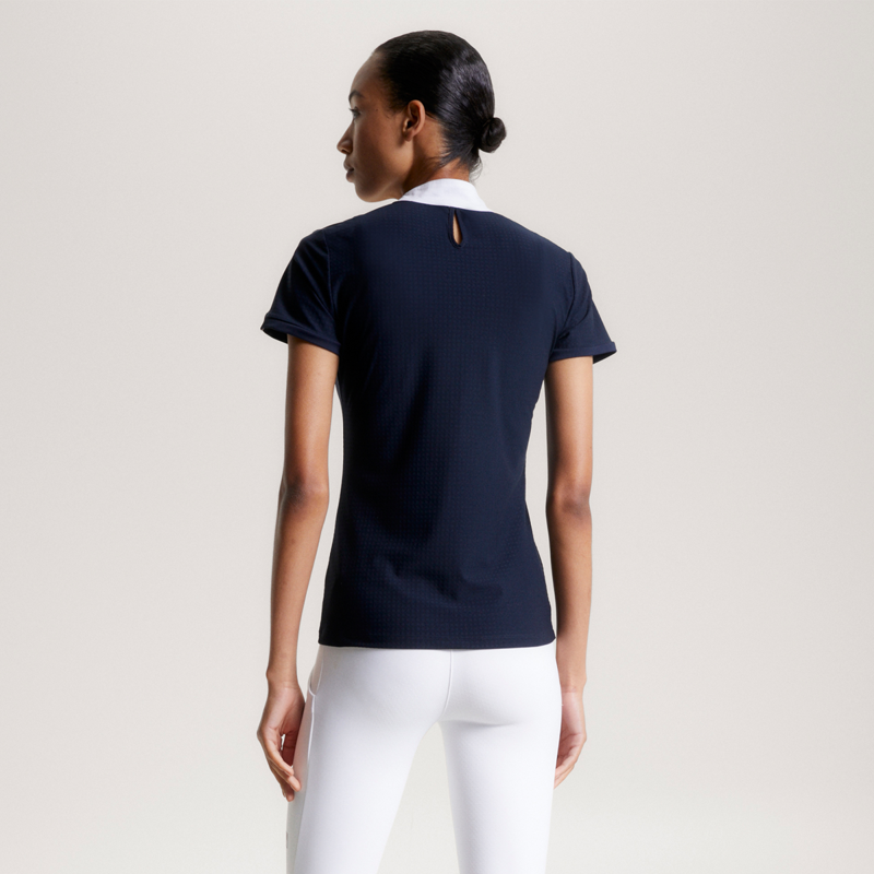 Tommy Hilfiger Women's Chelsea Cooling Short Sleeve Logo Show Shirt - Desert Sky-3