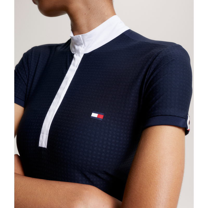 Tommy Hilfiger Women's Chelsea Cooling Short Sleeve Logo Show Shirt - Desert Sky-4