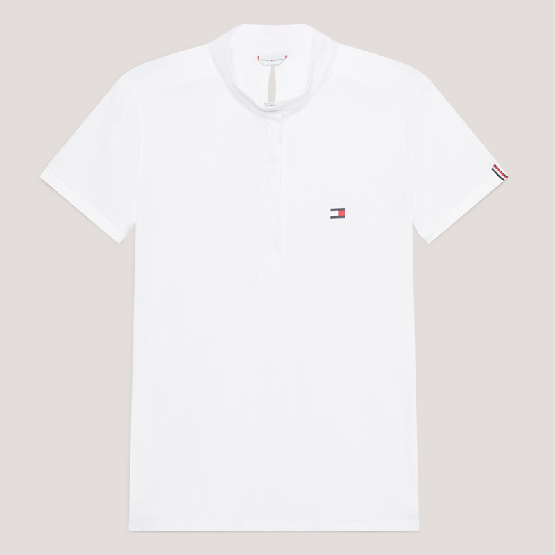 Tommy Hilfiger Women's Chelsea Cooling Short Sleeve Logo Show Shirt - Optic White-3