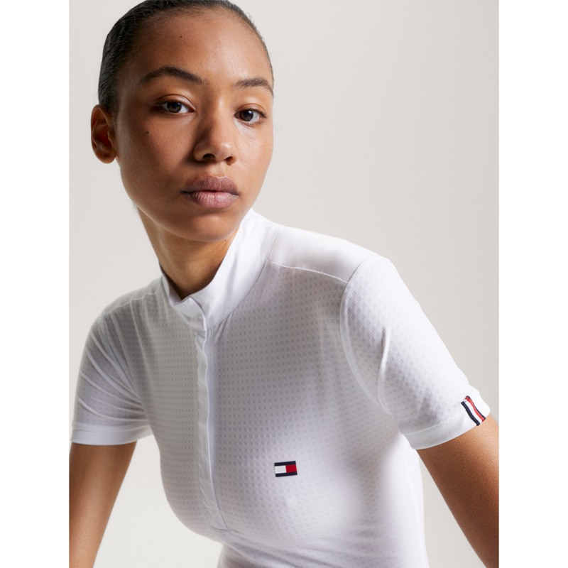 Tommy Hilfiger Women's Chelsea Cooling Short Sleeve Logo Show Shirt - Optic White-2
