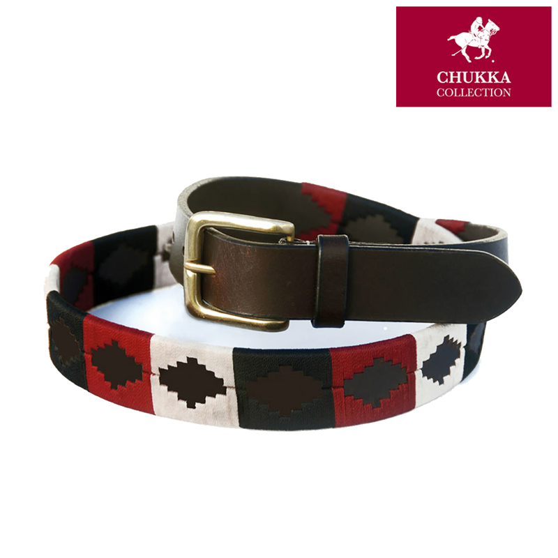 Chukka Dante Polo Belt - Red/Black/White