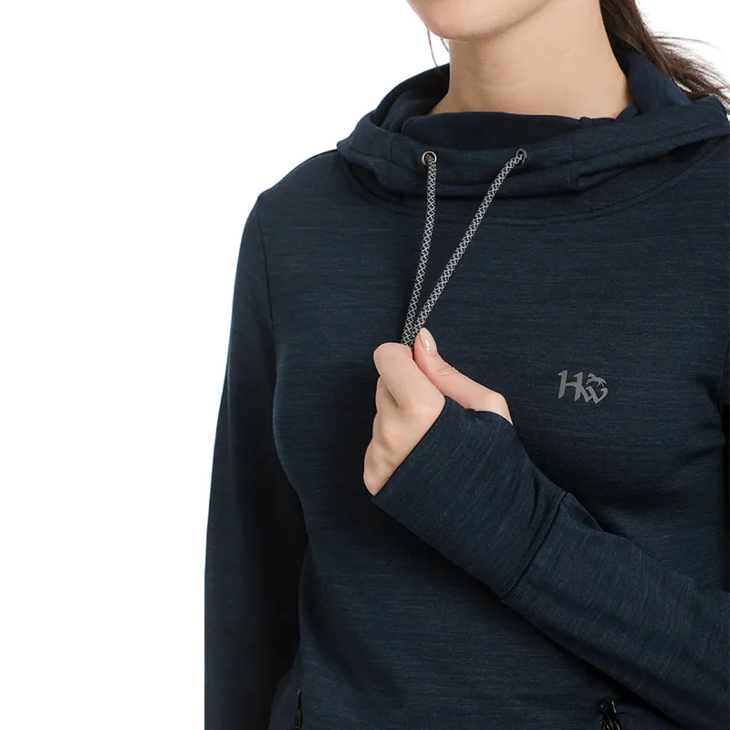 Horseware Ladies Technical Hooded Fleece - Navy Melange-2