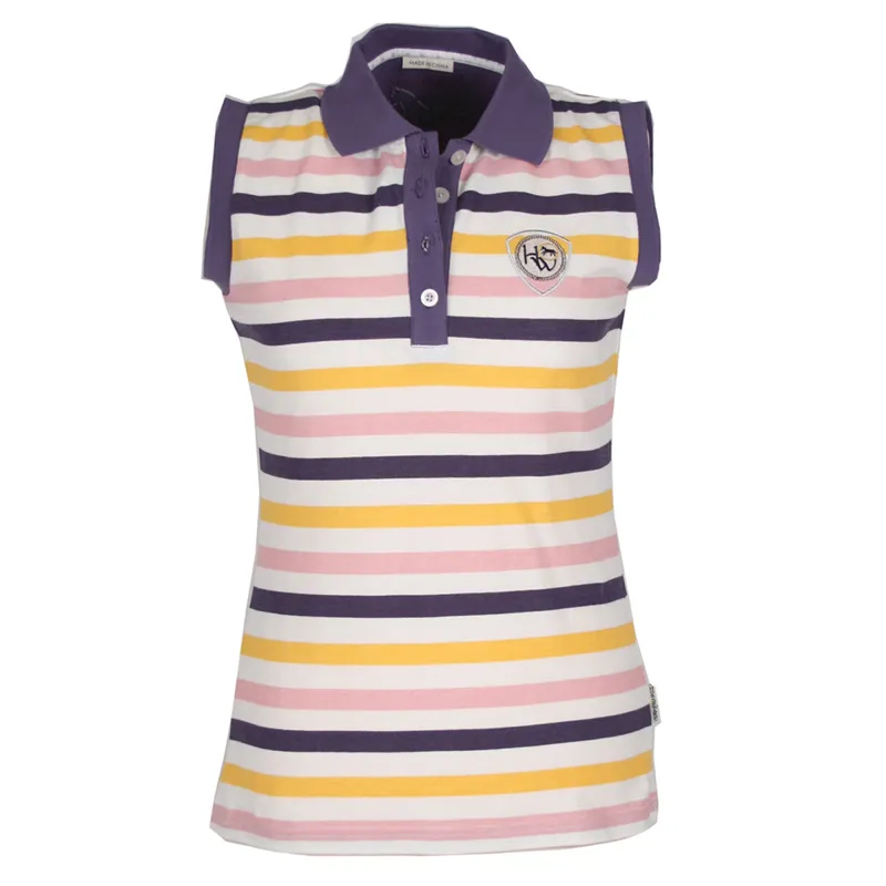 Horseware Una Sleeveless Stripe Polo - Heather Stripe
