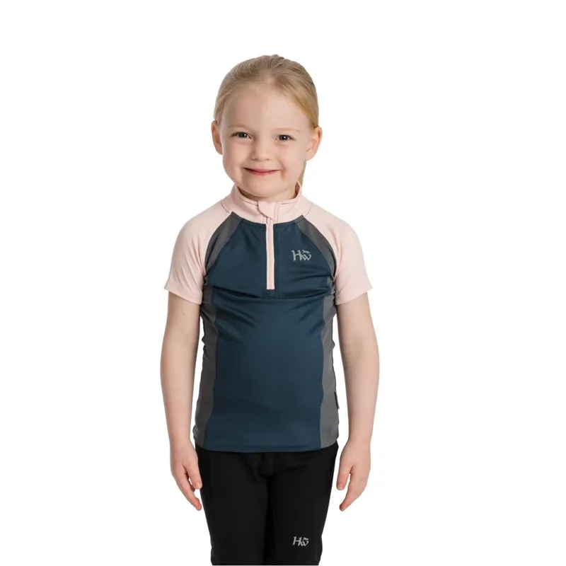 Horseware Kids Aveen Tech Melange Top - Navy/Rosewater