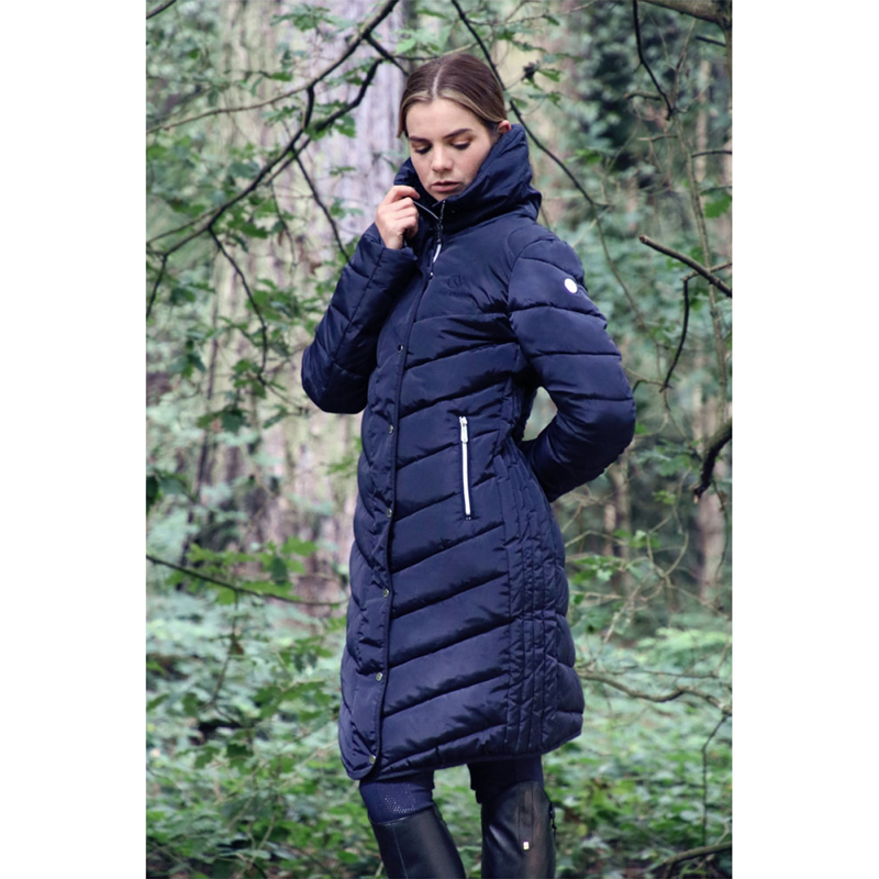 Coldstream Kimmerston Long Quilted Coat - Navy-3
