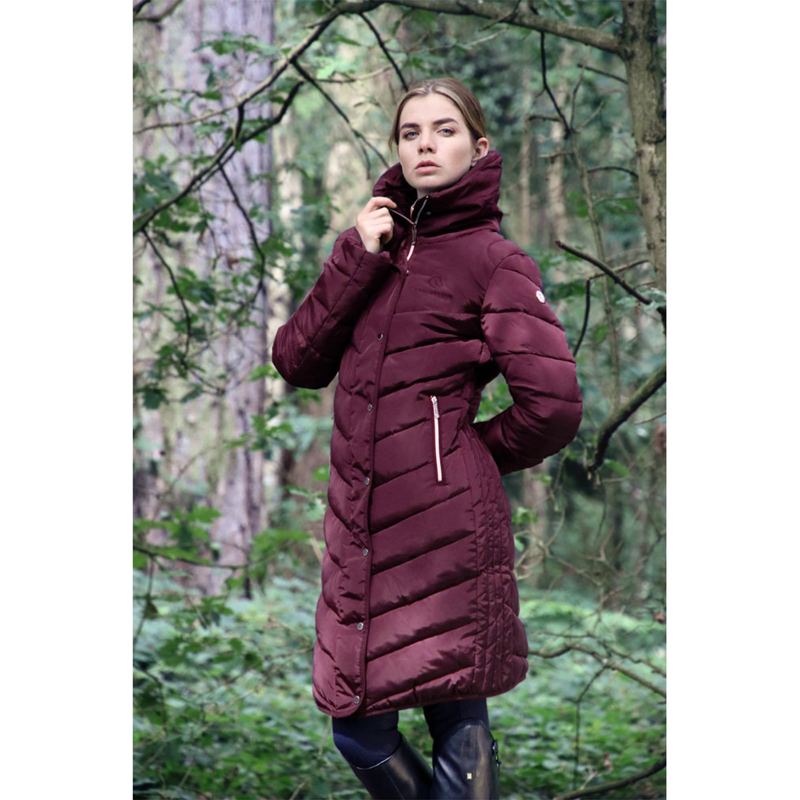 Coldstream Kimmerston Long Quilted Coat - Windsor Wine-4