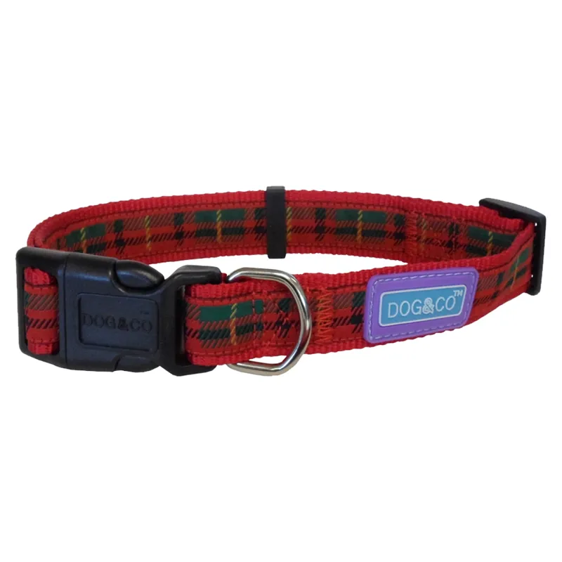 Hem and Boo Adjustable Collar - Red Tartan