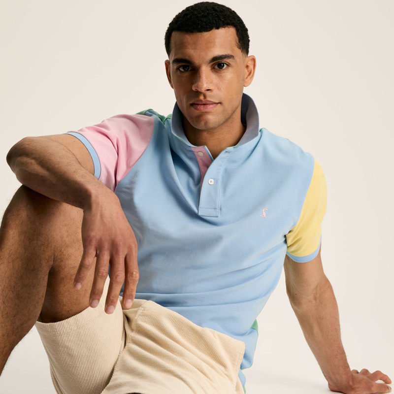 Joules Men's Colour Block Woody Polo - Pastel Multi-3