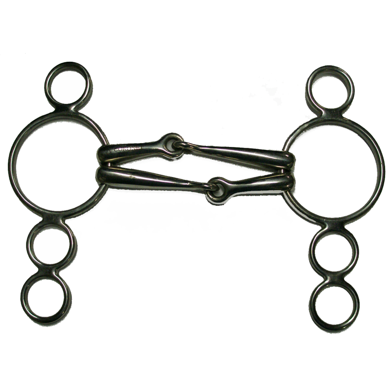Shires Coronet Double Mouth 4 Ring Gag Bit