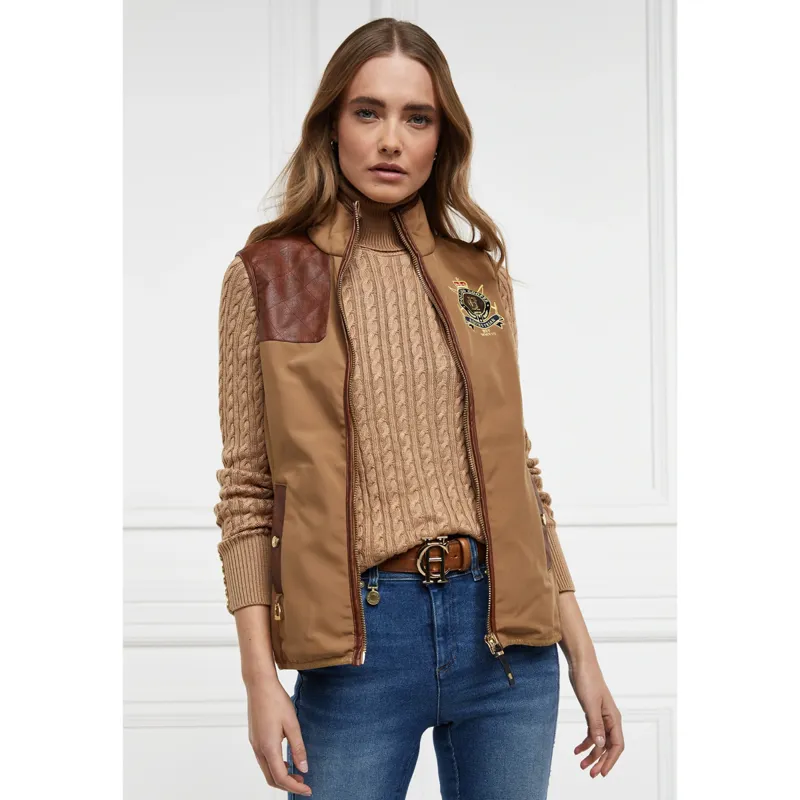 Holland Cooper Country Classic Fleece Gilet - Coffee-1