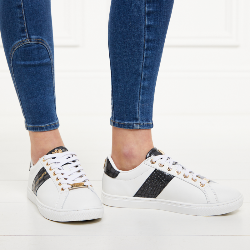 Holland Cooper Knightsbridge Court Trainer - Black Croc-9