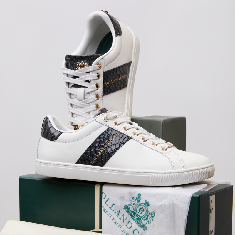 Holland Cooper Knightsbridge Court Trainer - Black Croc-8