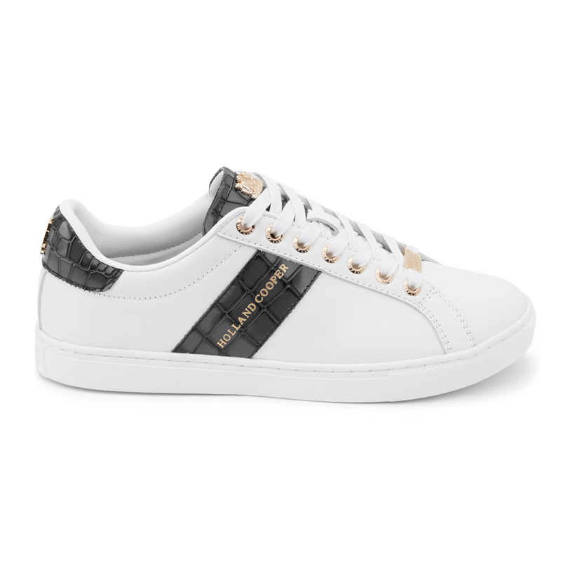 Holland Cooper Knightsbridge Court Trainer - Black Croc-3