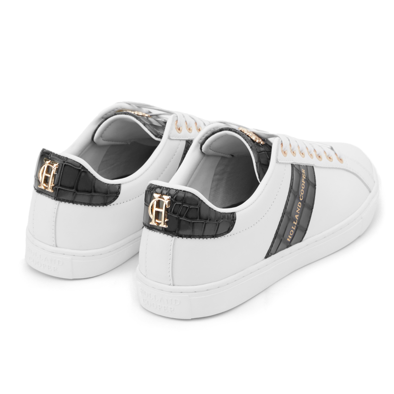 Holland Cooper Knightsbridge Court Trainer - Black Croc-2