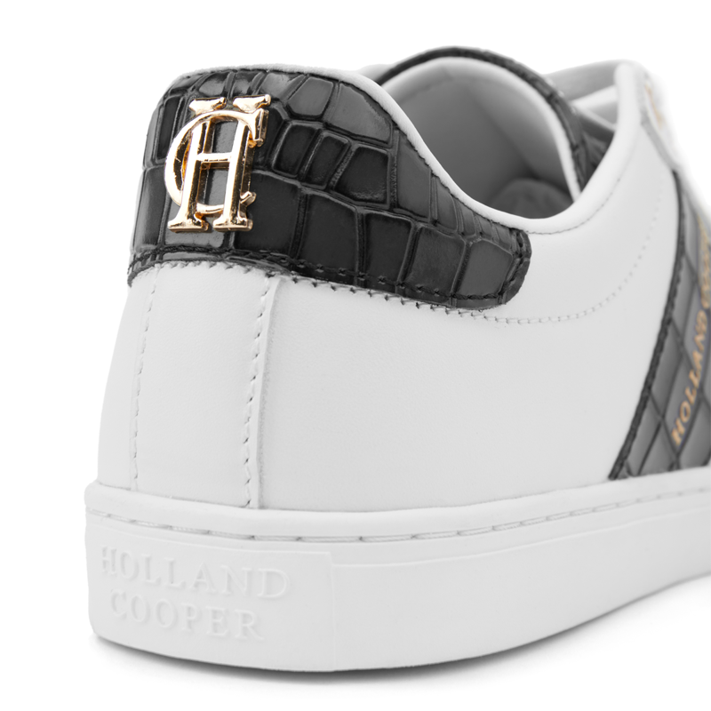 Holland Cooper Knightsbridge Court Trainer - Black Croc-6