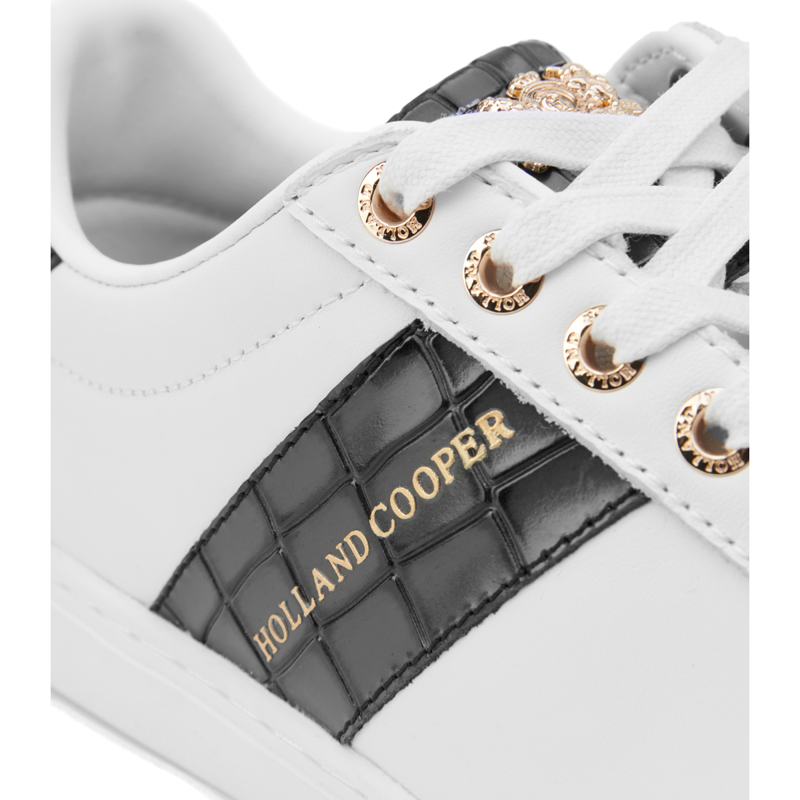 Holland Cooper Knightsbridge Court Trainer - Black Croc-5