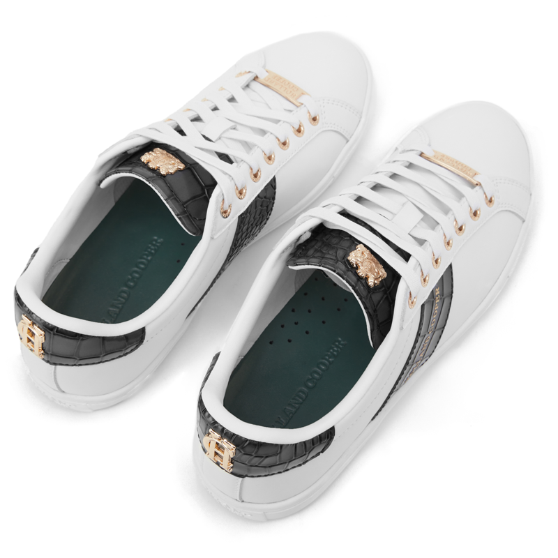 Holland Cooper Knightsbridge Court Trainer - Black Croc-1