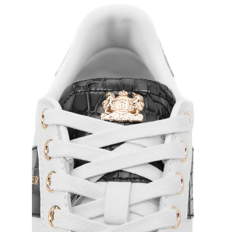 Holland Cooper Knightsbridge Court Trainer - Black Croc-4