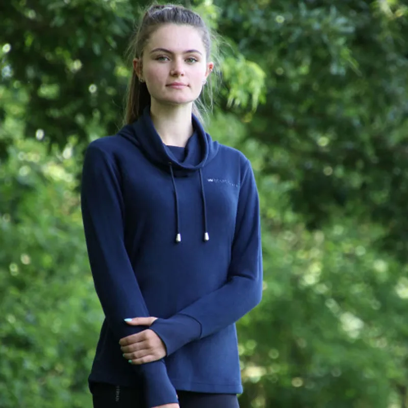 Hy Equestrian Synergy Cowl Neck Top - Navy-2