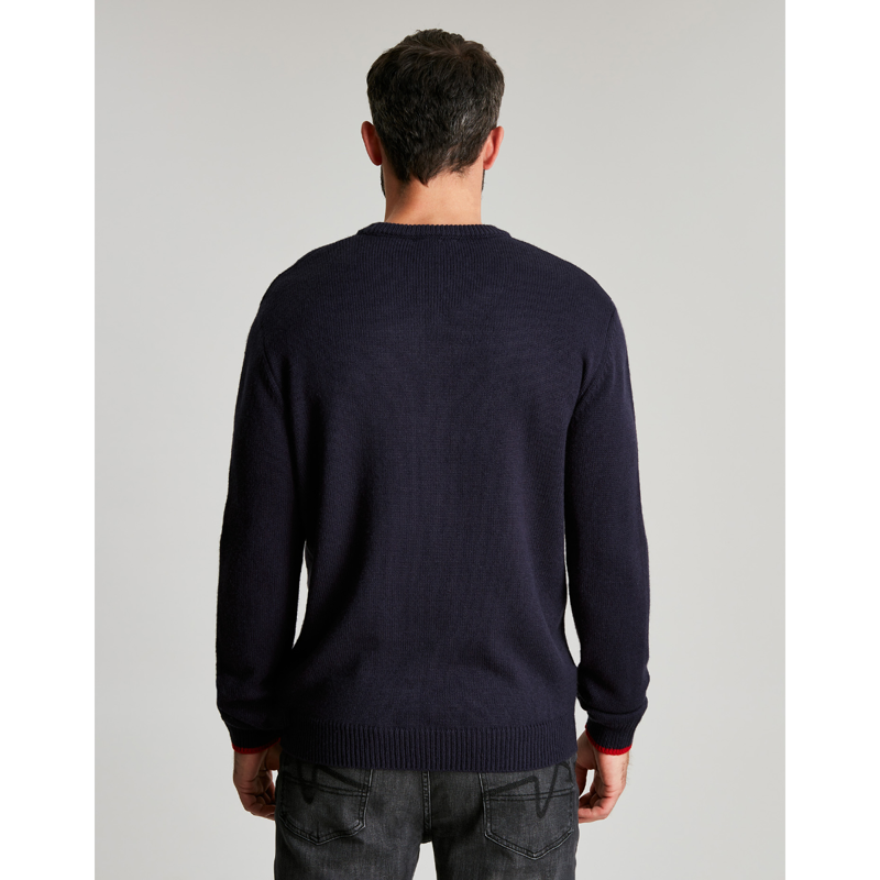 Joules The Cracking Novelty Intarsia Christmas Jumper - Navy Reindeer-2