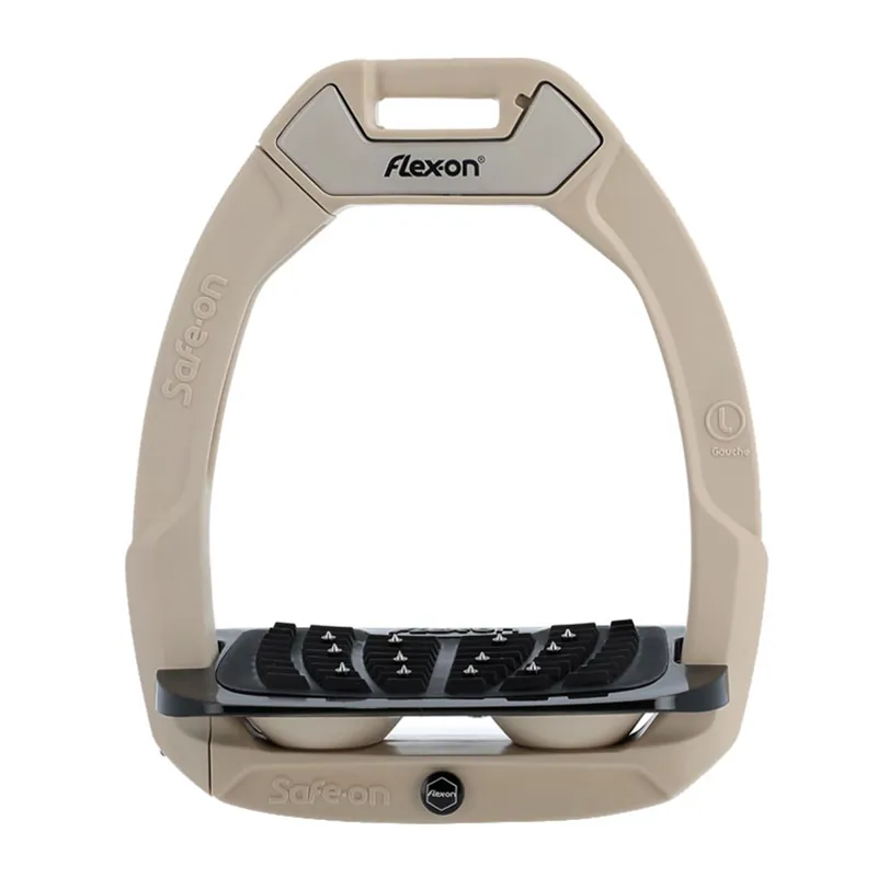 Flex-On Safe-On Inclined Ultra-Grip Safety Stirrups - Cream - Limited Edition