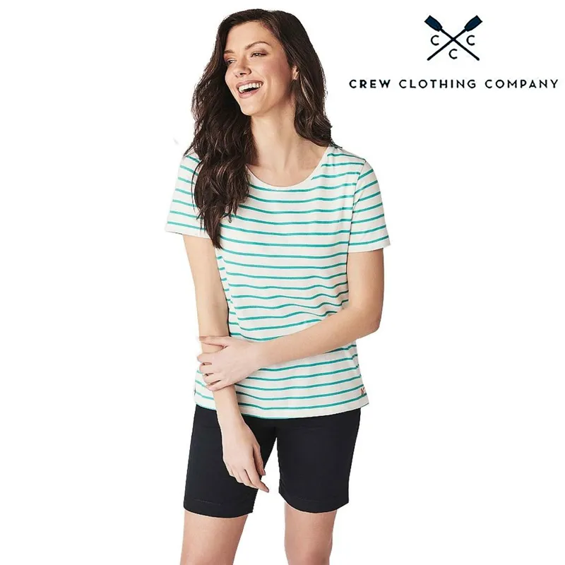 Crew Clothing Ladies Breton T-Shirt - White/Green