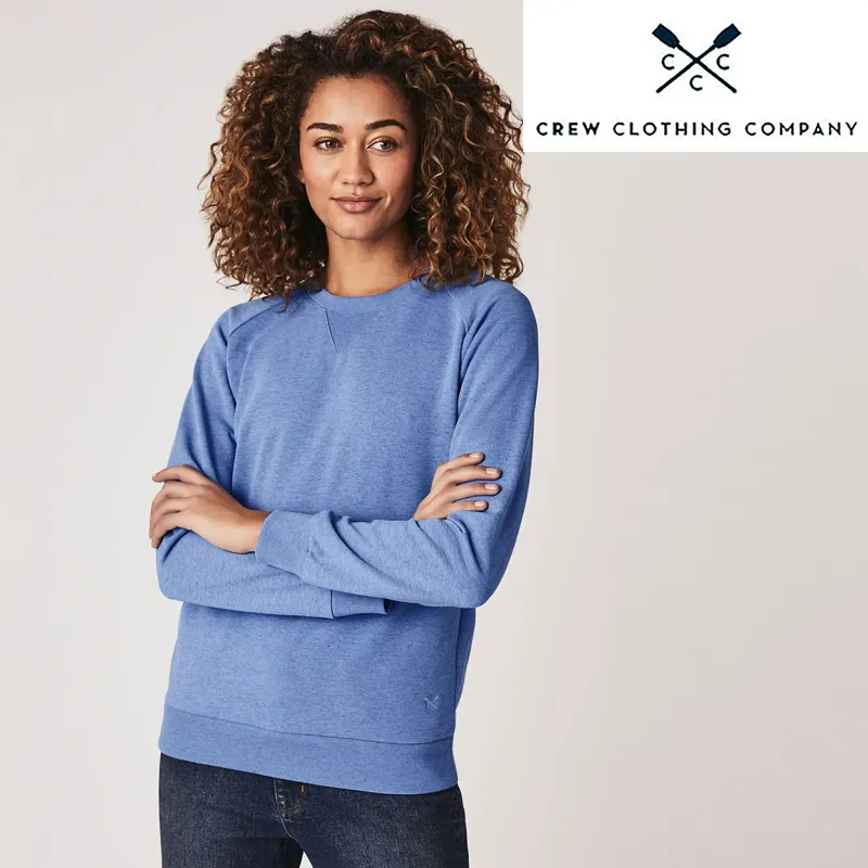 Crew Clothing Ladies Marl Overdyed Sweatshirt - Blue