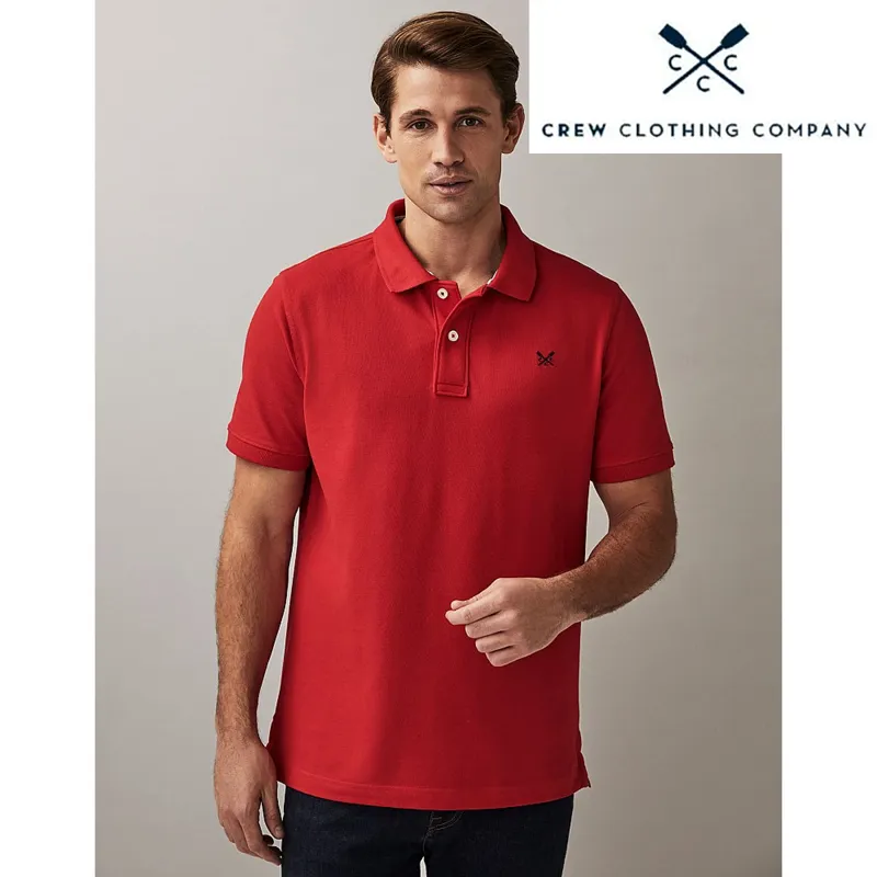 Crew Clothing Comapny Mens Classic Pique Polo Shirt - Red
