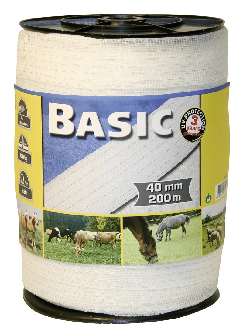 Corral Basic Fencing Tape White - 200m x 40mm