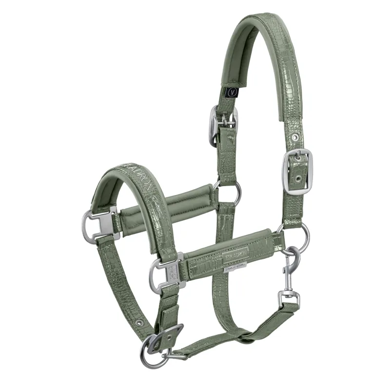 Eskadron Double Pin Croco Headcollar Platinum AW22 - Ash Green 