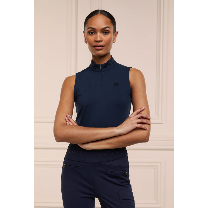 Holland Cooper Crystal Sleeveless Base Layer - Ink Navy-2