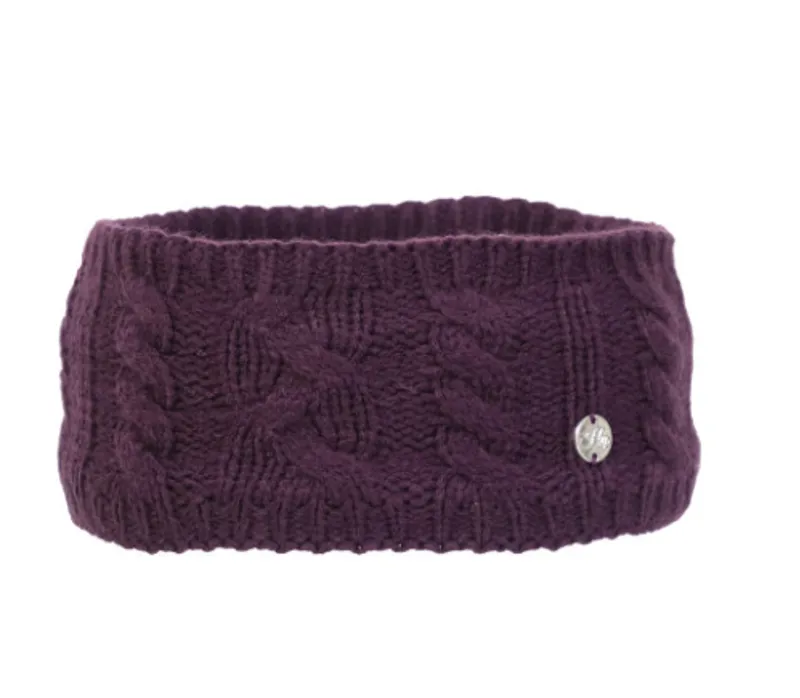 Hy Equestrian Melrose Cable Knit Headband in Damson