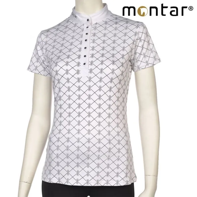 Montar Dawn White Competition Shirt Bid Print - Navy Print