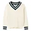 Joules Women's Dawson V-Neck Cricket Jumper - Creme Navy