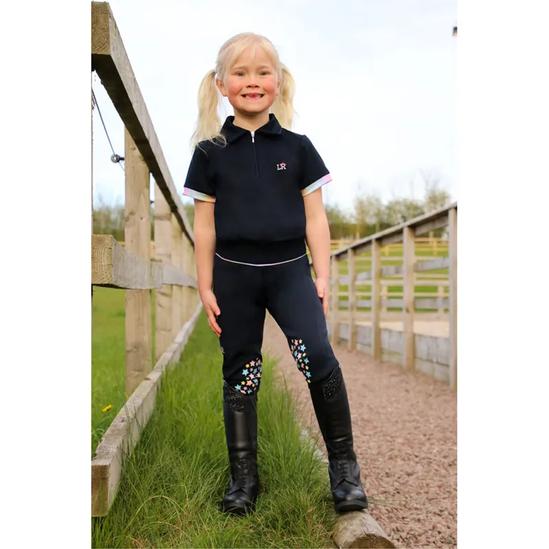 Dazzling Dream Polo Shirt By Little Rider - Navy/Pastel