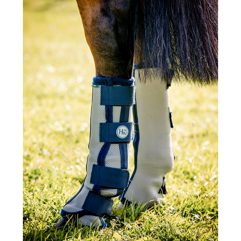 Horseware Fly Boots -  Silver/Navy-1