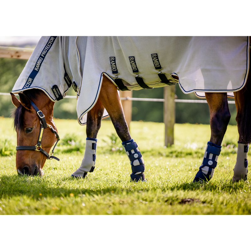 Horseware Fly Boots -  Silver/Navy-2